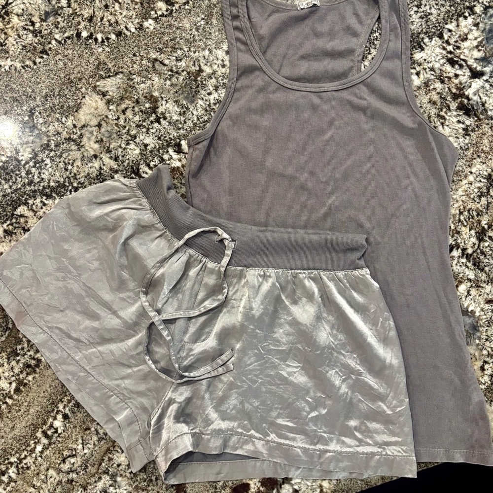 Pj Harlow Charlie Tank & Mikel Satin Boxer Shorts Pajama Set